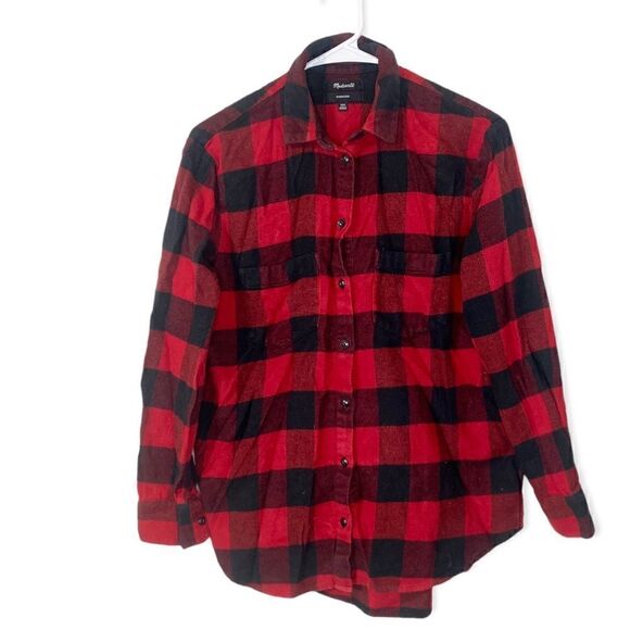 Madewell Flannel Oversized Ex-Boyfriend Shirt in Buffalo Check - Picture 4 of 9